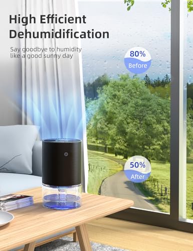 Small Dehumidifier for Bedroom 25oz Water Tank Ultra-Quiet Auto-Off
