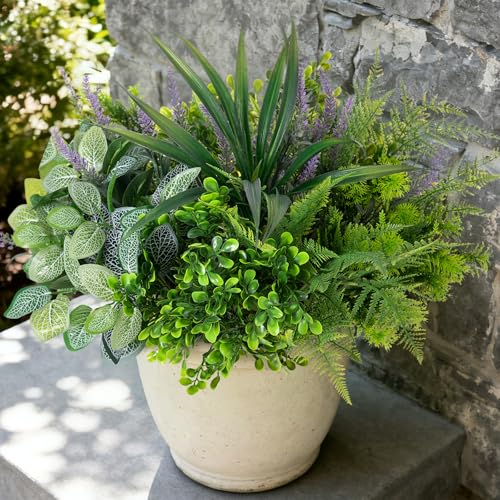 UV-Resistant Outdoor Faux Plants - 12 Pack Realistic Artificial Greenery
