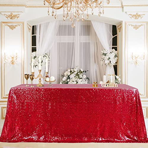Red Sequin Tablecloth 50x80 Inches Rectangular – B-COOL Party Christmas Cloth