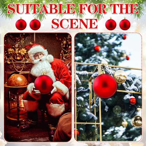 Threan 10 Inch Red Matte Christmas Ball Ornament - Matte Red Large 10"