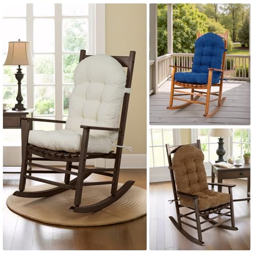 Non-Slip Rocking Chair Cushion 44x19-Inch Soft Chenille Pad