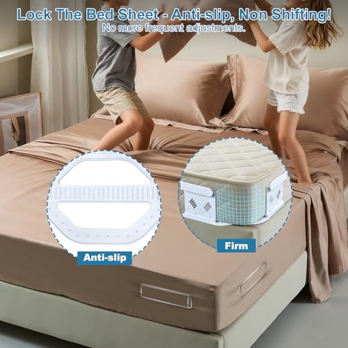 Fitted Sheet Holders for Corners - 4PCS Bed Sheet Clips