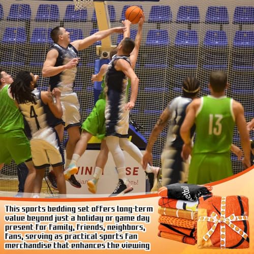 6 Pcs Christmas Basketball Throw Blanket Set 40x60 Inch Gifts for Sports Fans