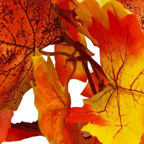 3-Pack Artificial Fall Maple Leaf Garland - 6ft Faux Autumn Hanging Vines