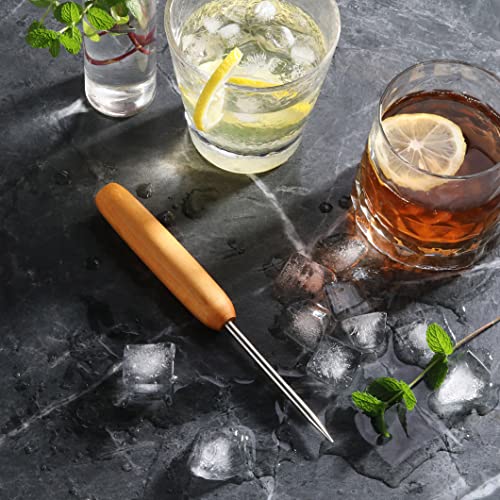 Carbon Steel Ice Pick with Hardwood Handle - 7.5 Inch Bar & Kitchen Ice Breaker