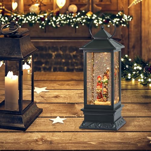 Eldnacele Carolers Singing Snow Globe Lantern with 6 Hour Timer