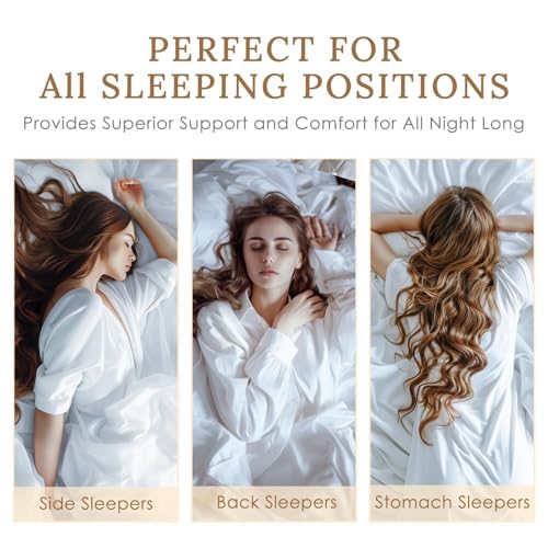 HUXMEYSON Standard Bed Pillows Set of 4 - Down Alternative Firm Support