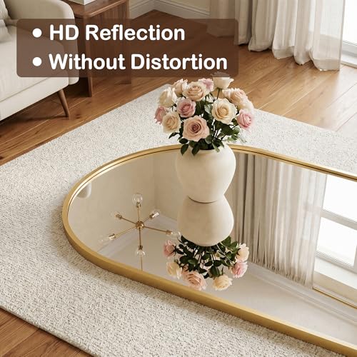 48" x 14" Full-Length Over-the-Door Mirror, Versatile Wall or Floor Mirror