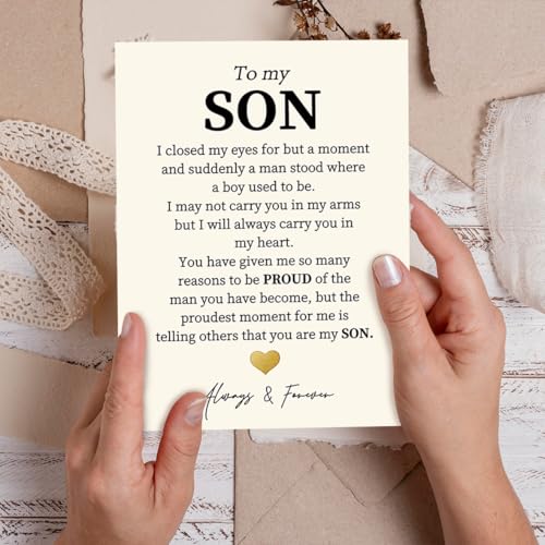Heartfelt Birthday Card for Son - 5x7 Greeting Card with Envelope