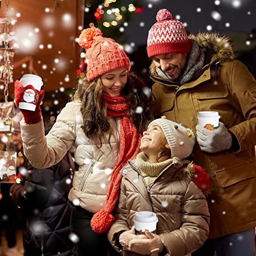 Faccito 120 Pack Christmas Coffee Cup Sleeves for 12 oz & 16 oz Hot Drinks