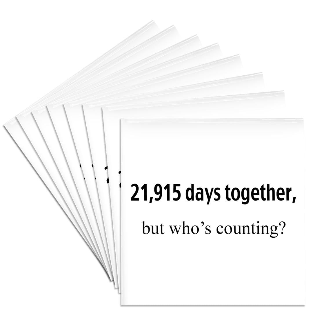 3dRose CST_112219_4 21,915 Days Together, Who's Counting. Happy 60th Anniversary-Ceramic Tile Coasters, Set of 8