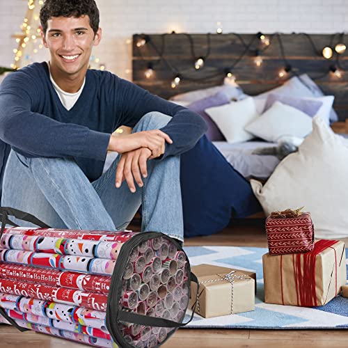 Wrapping Paper Storage Bag Heavy Duty Clear PVC Organizer for 40 Inch Rolls Black