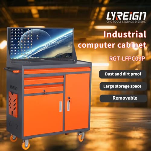 Industrial Mobile Computer Cabinet for 27-inch Monitors - Dust & Oil Proof