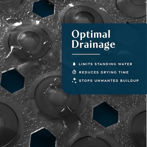 Extra Long Non-Slip Bathtub Shower Mat - 39x16 Inch with Suction Cups