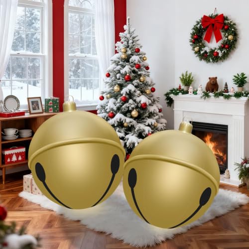 2PCS Giant Christmas Inflatable Ornaments Balls, 24IN PVC Large