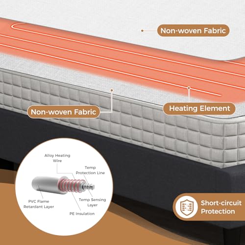Heated Mattress Pad Twin - Electric Bed Warmer with 9 Heat Settings