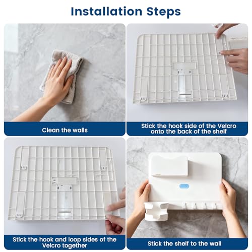 Adhesive Bedside Floating Shelf - Stick-On Wall Storage Organizer