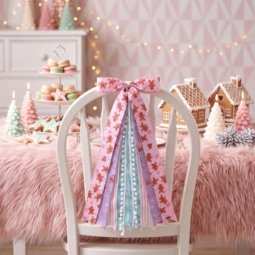 2 Pack Pastel Christmas Wreath Ribbon Bows for Front Door - Wavyknot