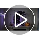 2ft Prelit Black Halloween Tinsel Tree with 35 Orange Lights, Battery-Powered