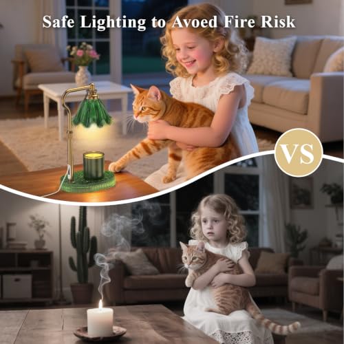 Flameless Candle Warmer Lamp with Timer & Adjustable Height