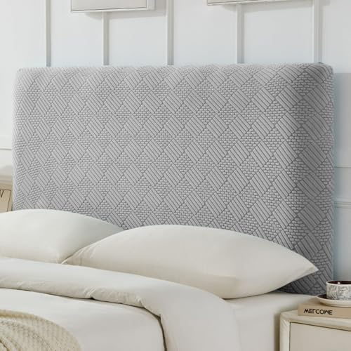 Stretch Headboard Cover for Full Queen King Size - Jacquard Anti-Slip Protector