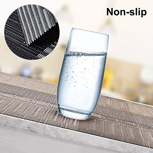 Washable PVC Placemats Set of 6 - Heat Resistant Kitchen Table Mats 12x18