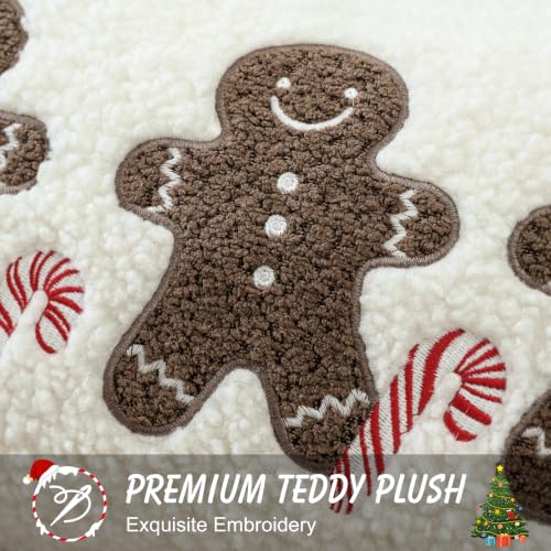 Artscope Gingerbread Man Lumbar Throw Pillow Cover 16x24 Inch - Festive Christmas Decor