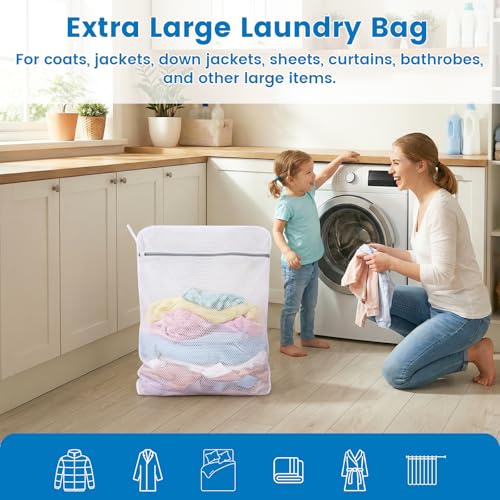 2-Pack Extra Large Mesh Laundry Bags for Delicates, 24 x 32 Inch