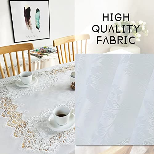 Breksdat Carnation-White Lace Placemats Set of 6 12x18in – Off-White Washable