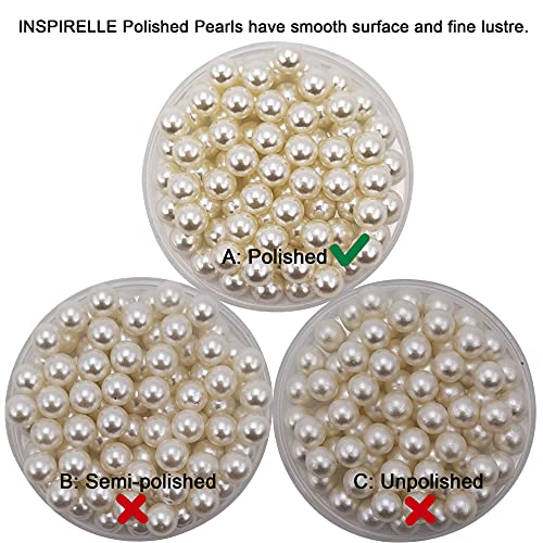 8mm Undrilled Ivory Faux Pearl Beads for Vase Fillers & Decor (1100 Pcs)