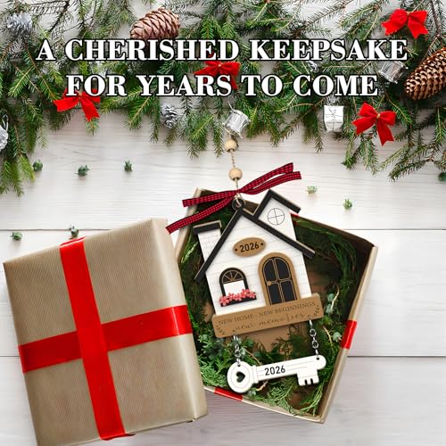 2026 New Home Wooden Ornament with Key Design Keepsake Gift