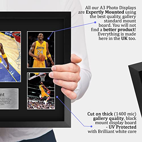 Kobe Bryant Signed 16 x 12 Inch Autograph Photo Display - Framed NBA Memorabilia