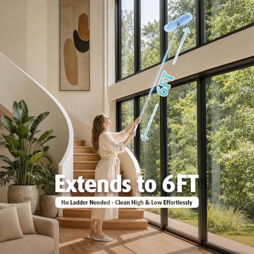 6ft Extendable Microfiber Duster Kit with 20 Disposable Refills