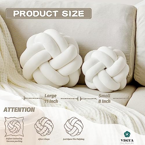 8-Inch Knot Ball Throw Pillow, Soft Velvet Decorative Round Cushion