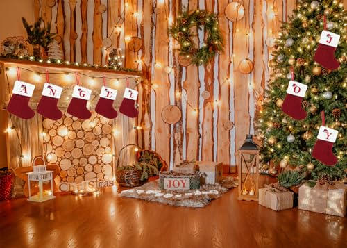 Mini Knit Monogram Christmas Stocking with Initial Letter - 7" Red & White