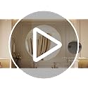 42-Inch Round Bathroom Mirror, Black Metal Wall-Mounted Circle Mirror