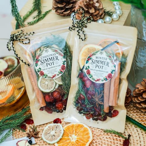 Natural Stovetop Potpourri Kit - 2 Pack Christmas & Winter Home Fragrance