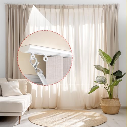 30-Inch Clear Acrylic Curtain Pull Wand - Heavy Duty Curtain Rod Opener (2pcs)