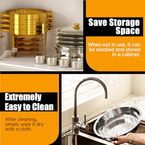 IMXSUMDA Gold Metal Lid 4 Pack 5QT Buffet Chafing Dishes Food Warmers