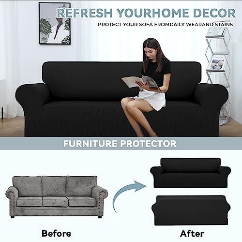 1-Piece Stretch Sofa Slipcover for 3 Cushion Couch - Furniture Protector