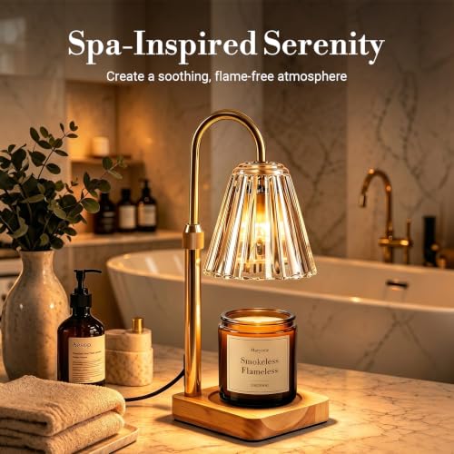 Electric Candle Warmer Lamp with Timer & Dimmer, Adjustable Height