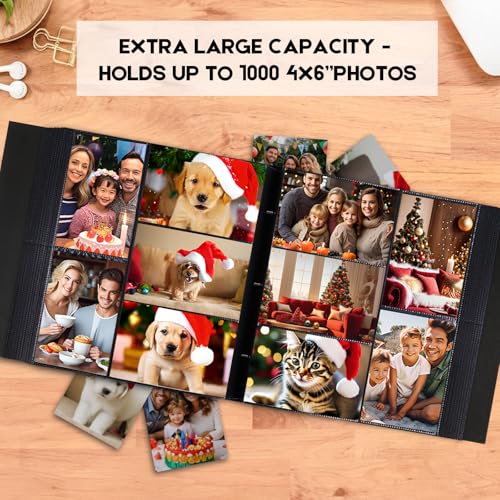 Extra Large 1000 Photo Album 4x6, Linen Hardcover with Display Window