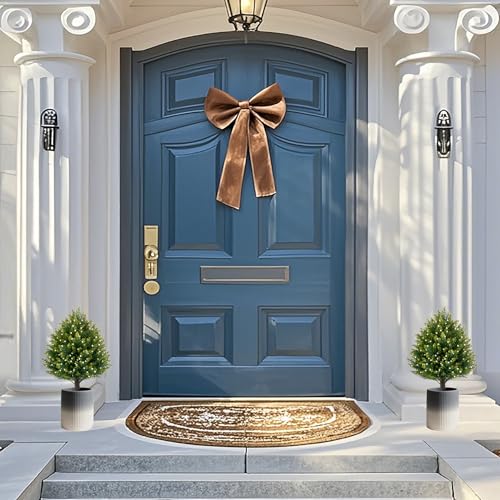 21-Inch Artificial Cedar Topiary Trees for Outdoor Entryway, 2-Pack