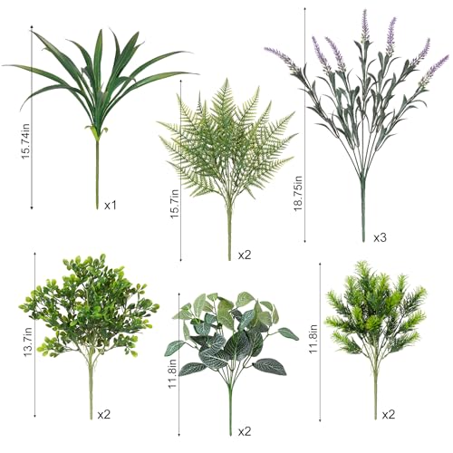 UV-Resistant Outdoor Faux Plants - 12 Pack Realistic Artificial Greenery