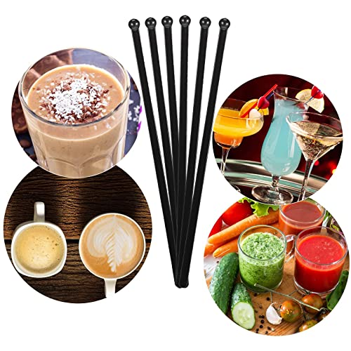100 Pcs Plastic Cocktail Stirring Sticks with Ball Top - Disposable Swizzle Sticks