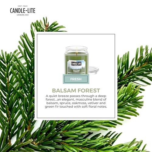 Candle-Lite Balsam Forest Scented Candle 18 oz Jar - NEW Fragrance, 110 Hr Burn Time, USA Proudly Poured