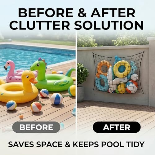 Extra Large Pool Toy Organizer Net - Heavy-Duty Hanging Storage for Floats
