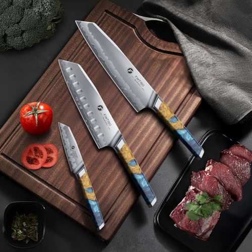 3PCS Japanese Knife Set, S35VN Powder Steel Core Chef Knives