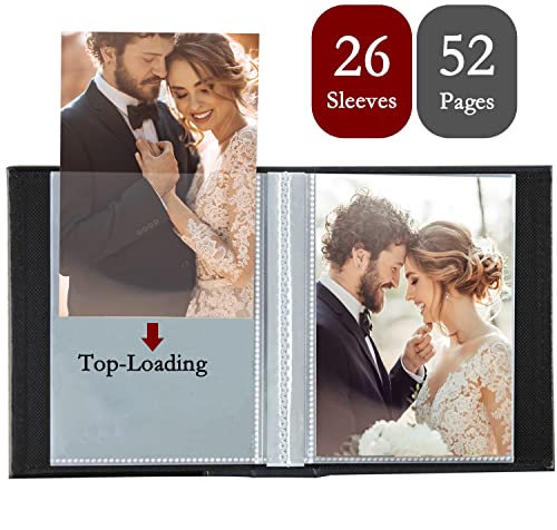 8x10 Photo Album with Leather Cover, Holds 50 Vertical Pictures, Blue