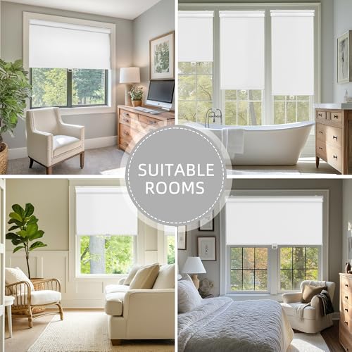 Cordless Blackout Roller Shades | 22" W x 72" H, Thermal Insulated, UV Protection